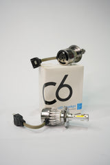 C6 LED Headlight Conversion Kit (Pair) - Super Bright $6000 \text{K}$ White, Fan-Cooled, Plug & Play Upgrade 9005