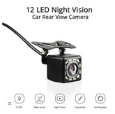 Universal 12 LED Night Vision Car Camera - HD Reverse Backup Camera, 170° Wide Angle, IP68 Waterproof