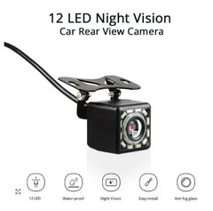 Universal 12 LED Night Vision Car Camera - HD Reverse Backup Camera, 170° Wide Angle, IP68 Waterproof