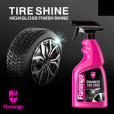 FLAMINGO High-Gloss Tyre Shine Spray - Deep 'Wet-Look' Finish, UV Protection & Long-Lasting Formula