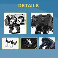 High Power 2 SMD LED Auxiliary Driving Light for Motorcycle & Car - Metal Body Spot Beam (Single)