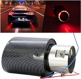 Illuminated Carbon Fiber Exhaust Tip - Universal LED Light Up Muffler End Pipe, Aggressive Carbon Look