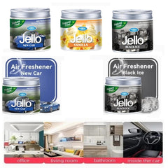 3-Pack Jello Car Air Fresheners - Premium Gel Scents: Black Ice, New Car & Vanilla | Long-Lasting Perfume