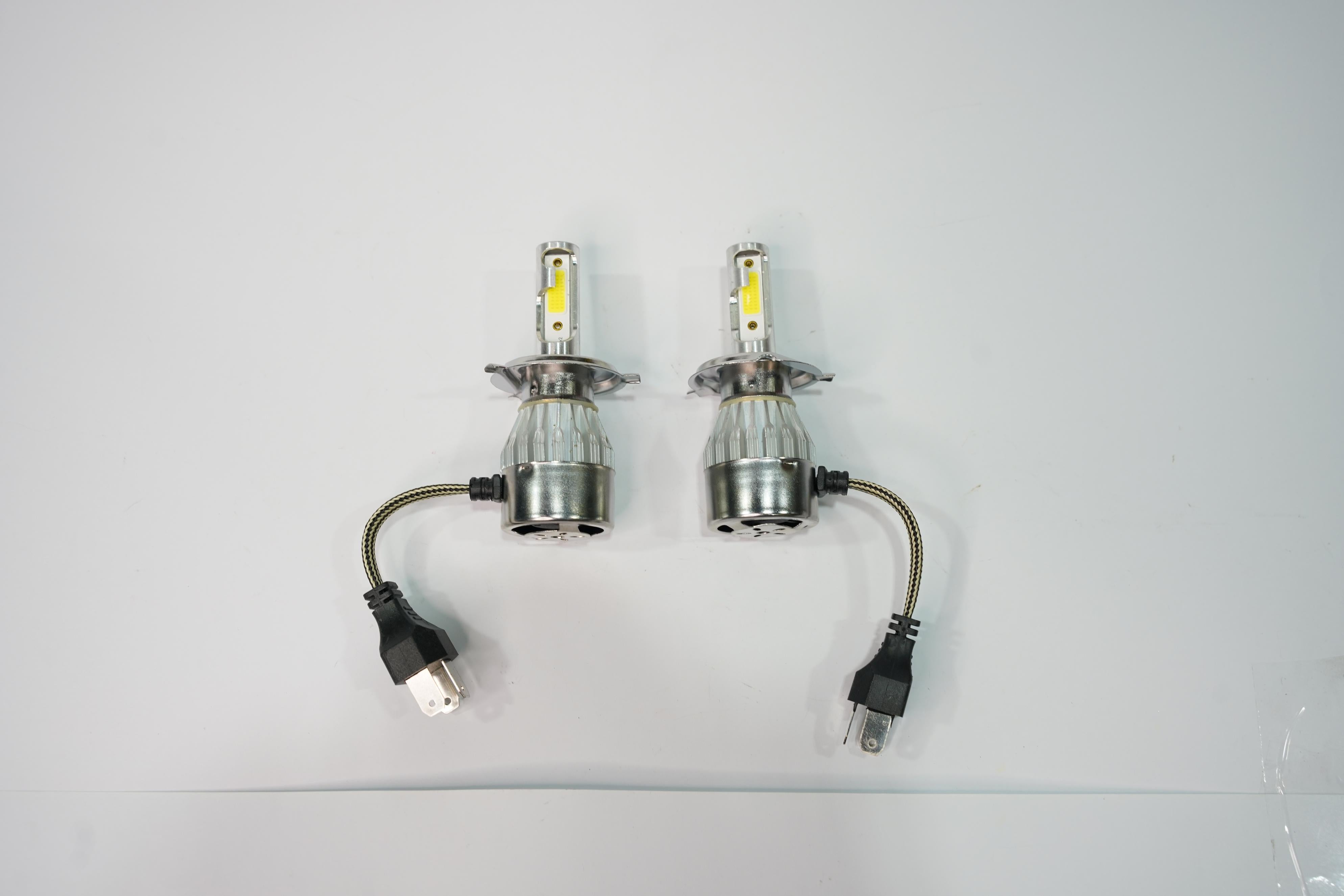 C6 LED Headlight Conversion Kit (Pair) - Super Bright White, Fan-Cooled, Plug & Play Upgrade H4