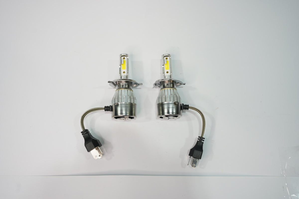 C6 LED Headlight Conversion Kit (Pair) - Super Bright $6000 \text{K}$ White, Fan-Cooled, Plug & Play Upgrade H11