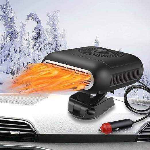 D-11 Portable Car Heater & Cooling Fan (12V, 120W) - 360° Adjustable Defroster & Quick Heat