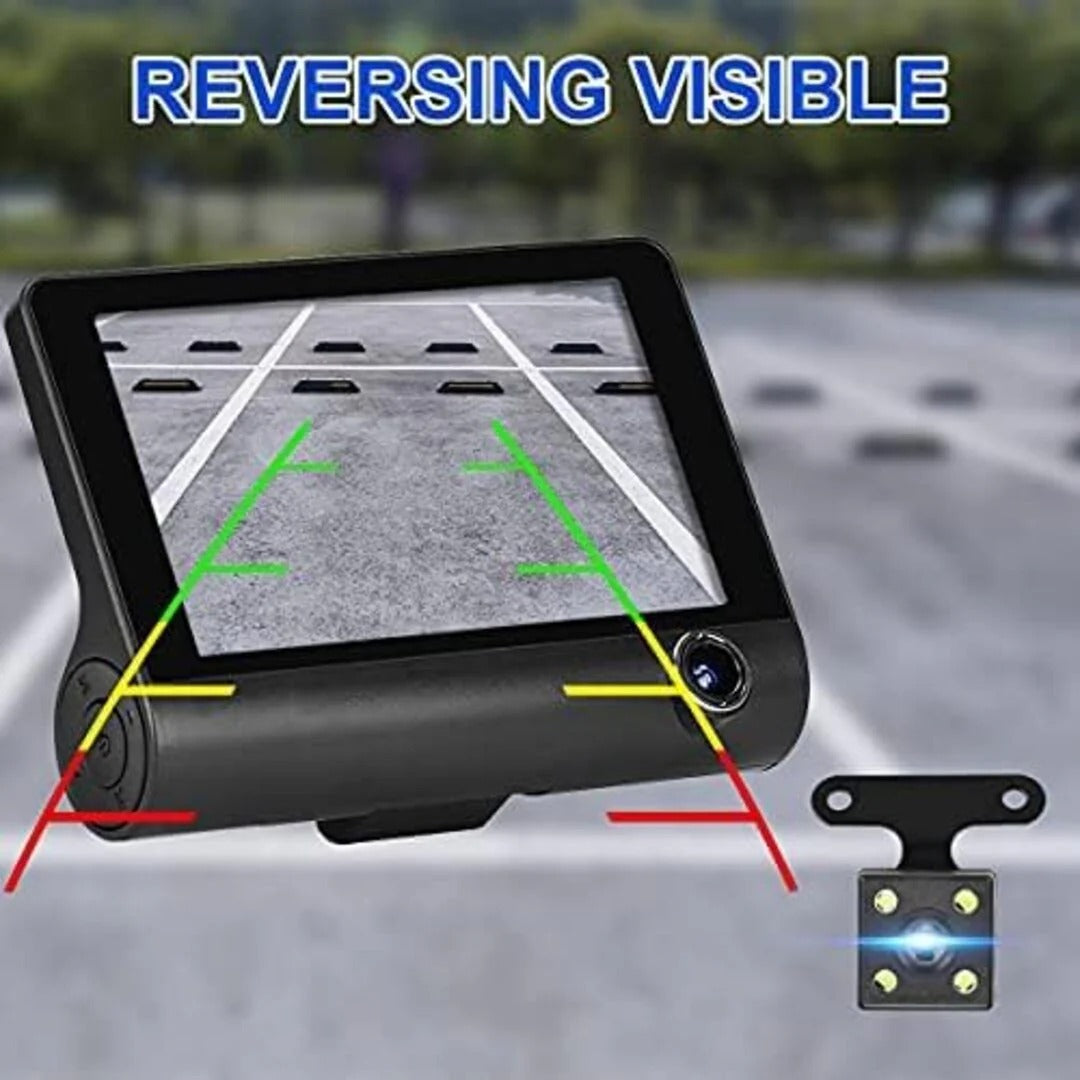 Universal FHD 1080P Dash Cam Recorder - Wide Angle Car DVR with LCD Screen & Rearview Video Support