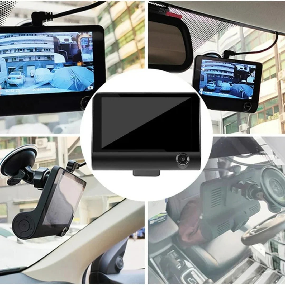 Universal FHD 1080P Dash Cam Recorder - Wide Angle Car DVR with LCD Screen & Rearview Video Support