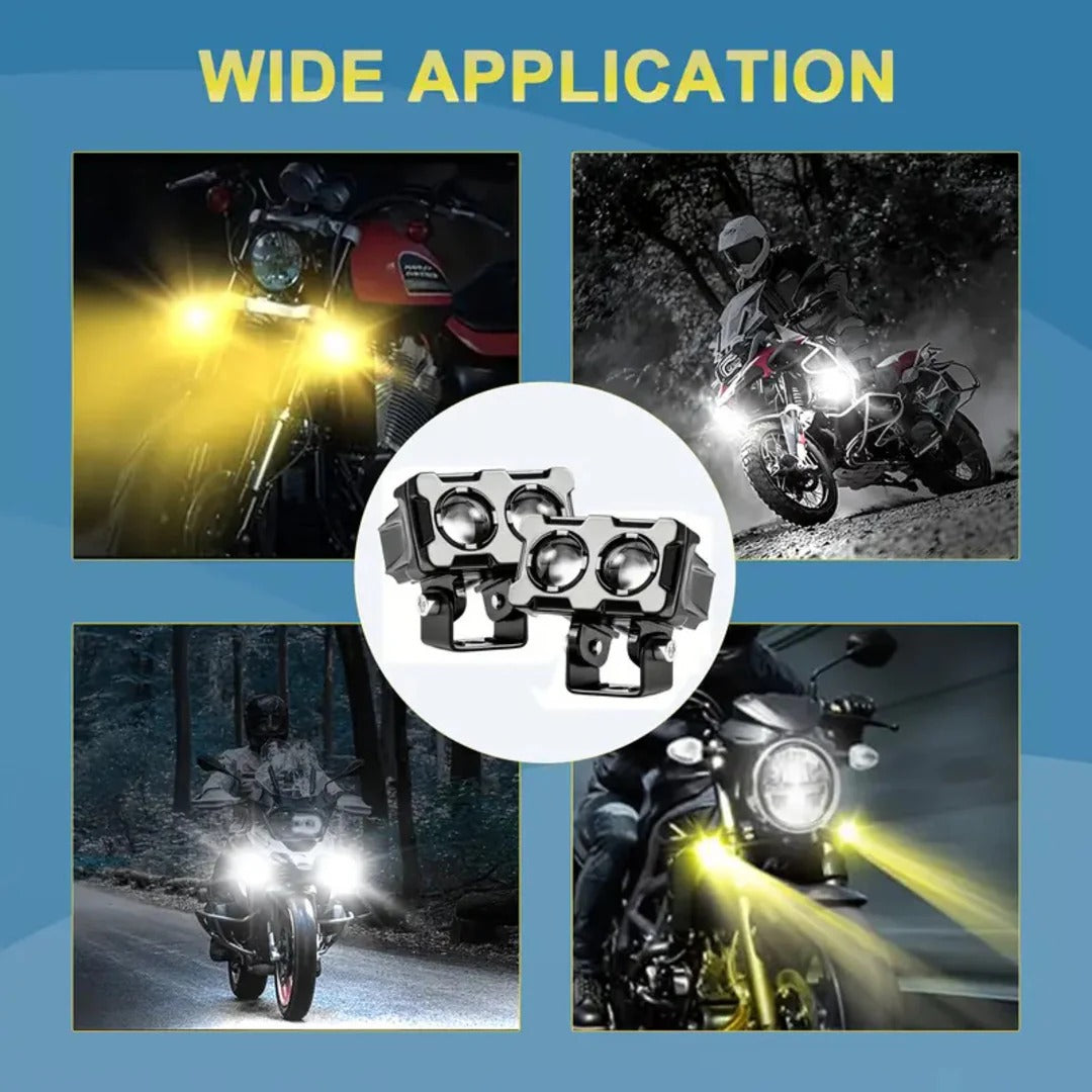High Power 2 SMD LED Auxiliary Driving Light for Motorcycle & Car - Metal Body Spot Beam (Single)