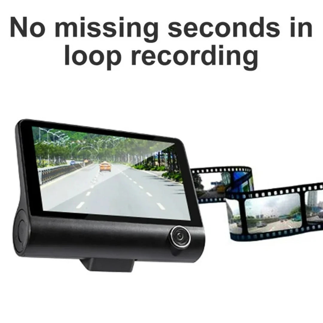 Universal FHD 1080P Dash Cam Recorder - Wide Angle Car DVR with LCD Screen & Rearview Video Support