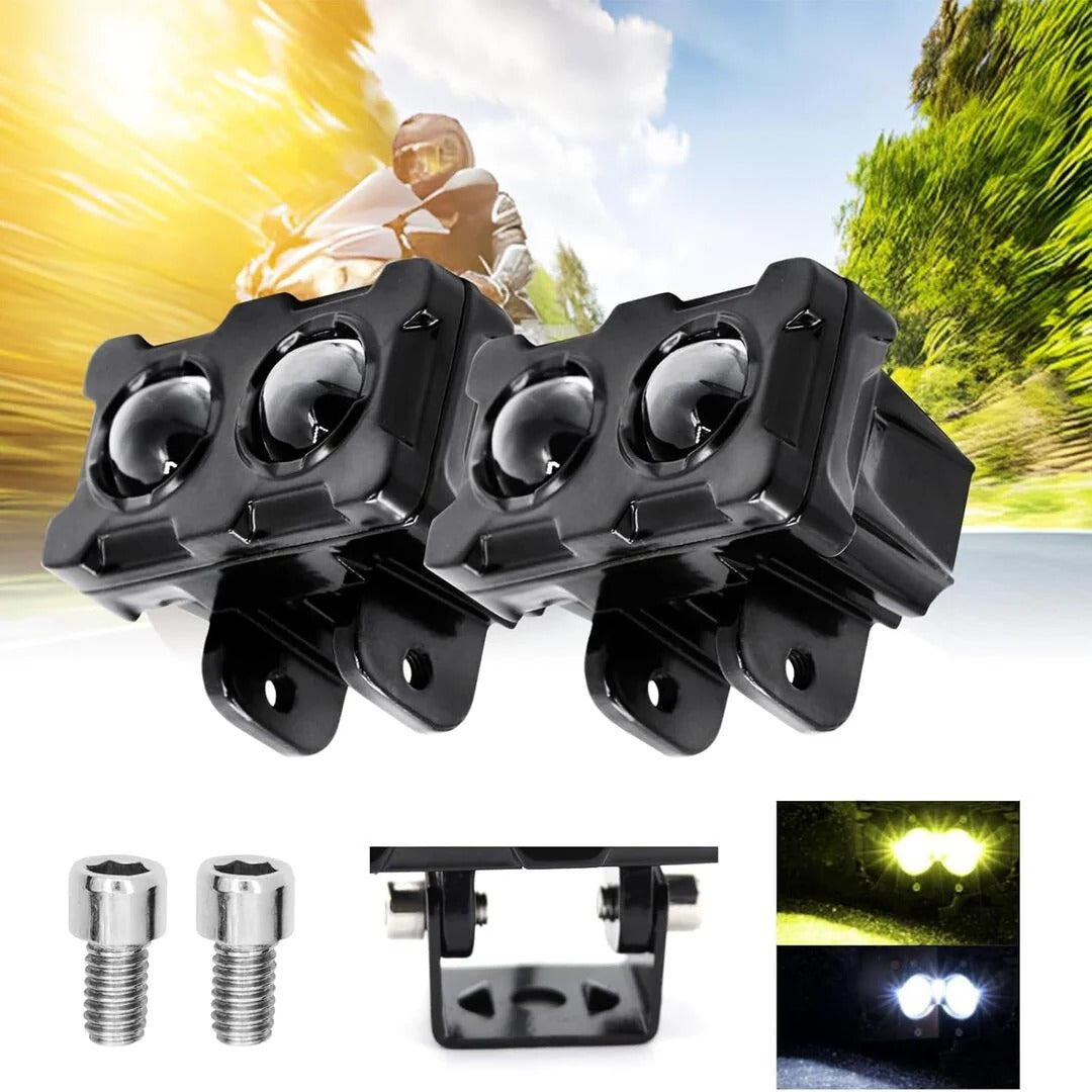 High Power 2 SMD LED Auxiliary Driving Light for Motorcycle & Car - Metal Body Spot Beam (Single)