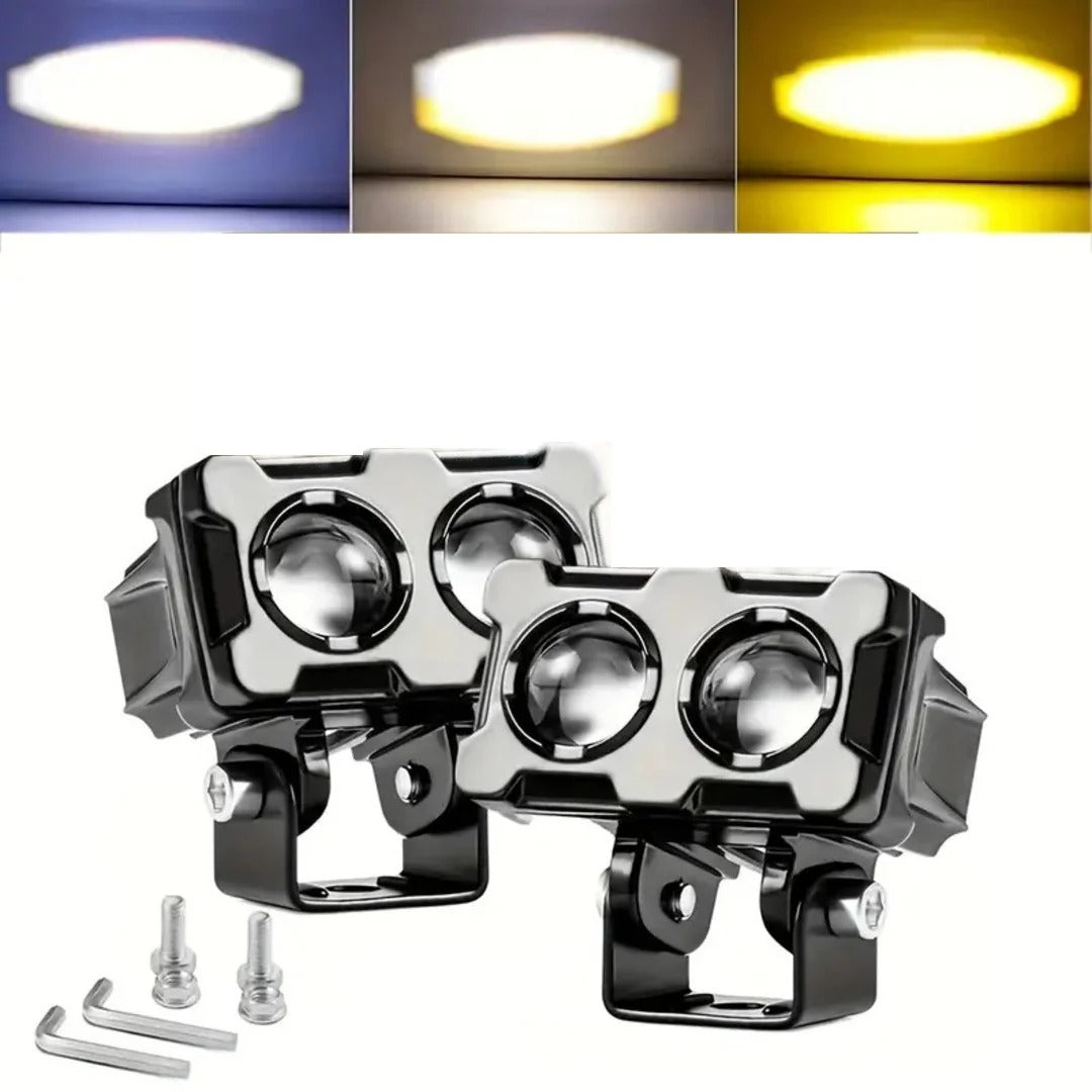 High Power 2 SMD LED Auxiliary Driving Light for Motorcycle & Car - Metal Body Spot Beam (Single)