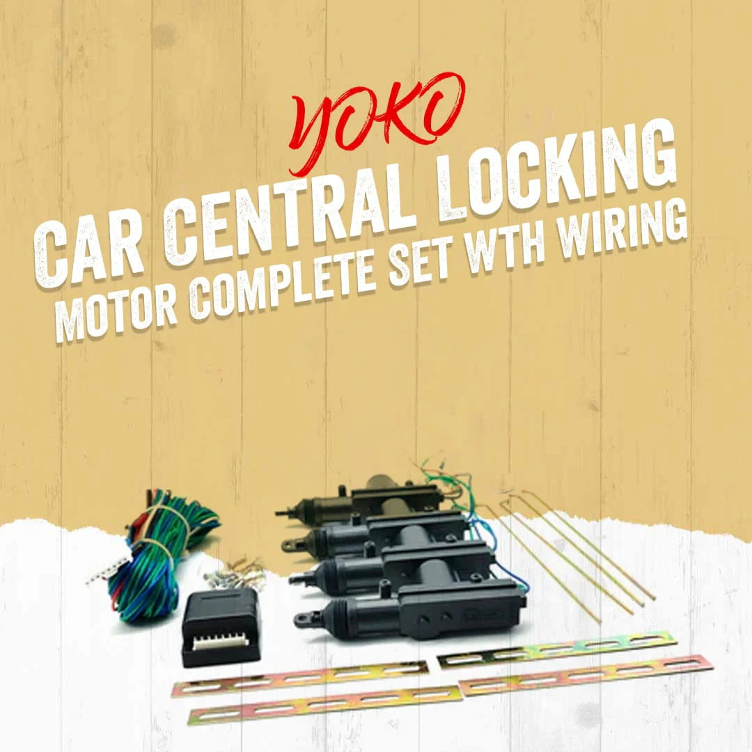 YOKO Universal Car Central Lock System (4-Door Kit) - High Torque Motors, Keyless Entry Ready