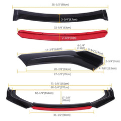 Car Front Bumper Splitter ABS Plastic Red Kannard – 4 Pcs | Auto Artists