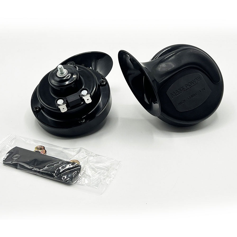 MAXX POWER Super Loud Car Horn - Universal 12V Dual-Tone Snail Horn for Cars, Trucks & Bikes