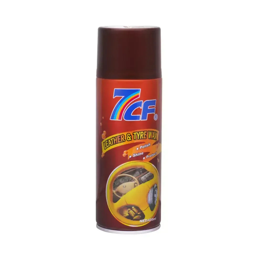 7CF Dual-Action Leather & Tyre Wax - High Gloss Shine, UV Protection for Car Tires, Seats, and Vinyl