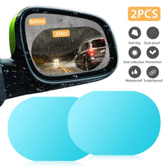 Universal Car Mirror Hydrophobic Rainproof Film (XL 100x145MM) - Anti-Glare Safety Sticker (Pair)