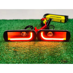 Mehran DRL LED Bumper Light Assembly - Dual Color (White/Yellow) Fog & Turn Signal Lamp (Pair) 2pc