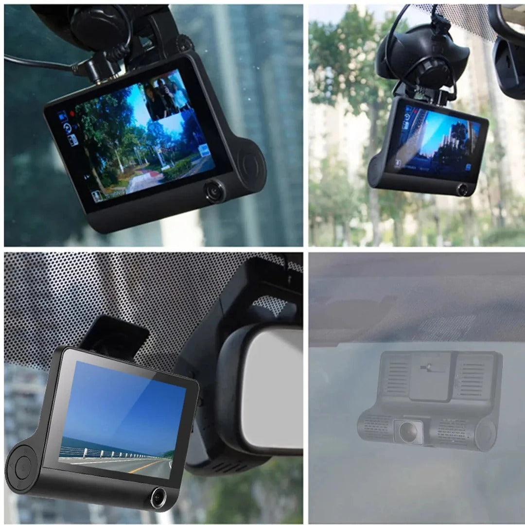 Universal FHD 1080P Dash Cam Recorder - Wide Angle Car DVR with LCD Screen & Rearview Video Support