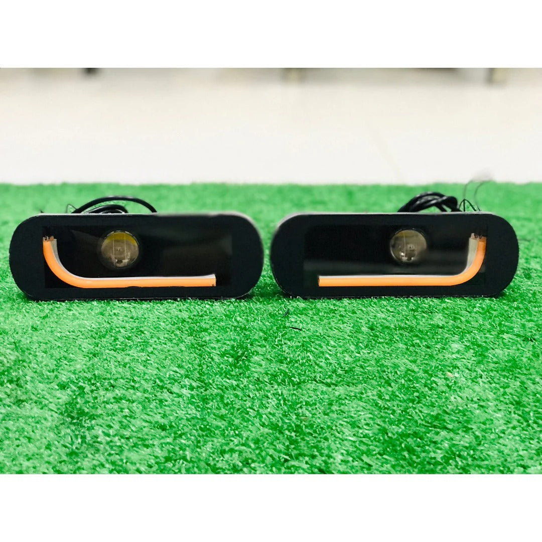 Mehran DRL LED Bumper Light Assembly - Dual Color (White/Yellow) Fog & Turn Signal Lamp (Pair) 2pc