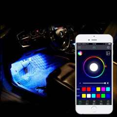 Bluetooth RGB Car Interior Atmosphere Light Kit - Flexible Strip & Phone App Controlled LED Neon Accent